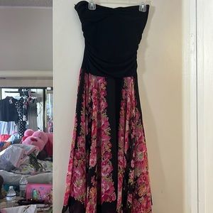Strapless flower dress
